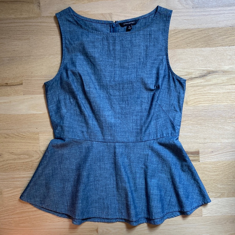 Banana Republic Chambray Peplum Top